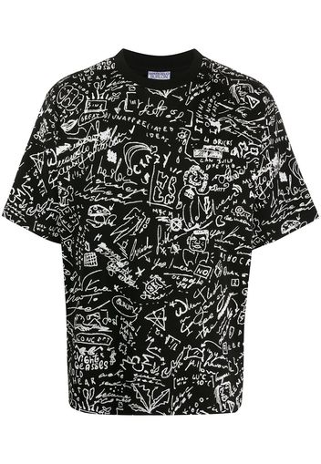 Marcelo Burlon County of Milan T-Shirt mit Kritzel-Print - 1001 BLACK WHITE