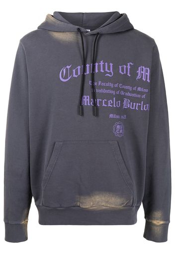 Marcelo Burlon County of Milan Hoodie mit Bleached-Effekt - Grau