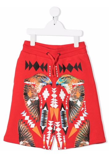 Marcelo Burlon County Of Milan Kids Shorts mit Print - Rot