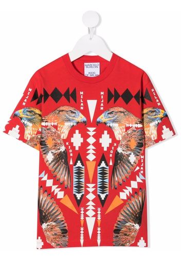 Marcelo Burlon County Of Milan Kids CROSS FALCO TEE S/S RED MULTICOLOR - Rot