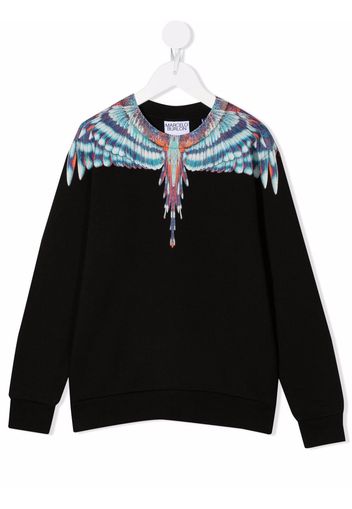 Marcelo Burlon County Of Milan Kids Sweatshirt mit Flügel-Print - Schwarz