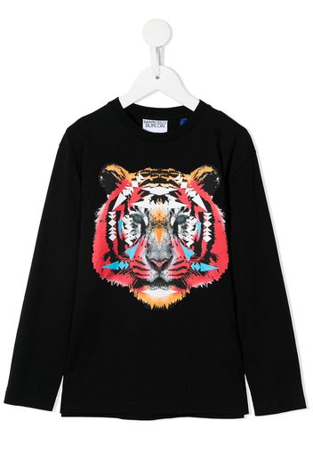 Marcelo Burlon County Of Milan Kids T-Shirt mit Tiger-Print - Schwarz