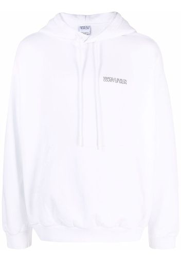 Marcelo Burlon County of Milan TEMPERA CROSS OVER HOODIE WHITE BLACK - Weiß