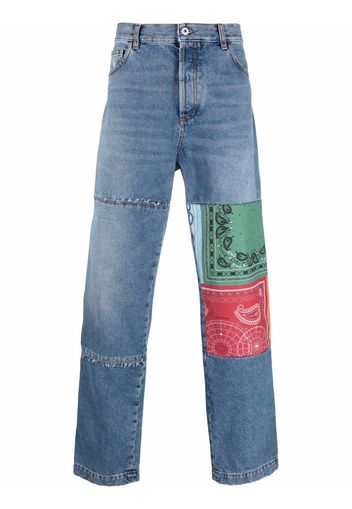 Marcelo Burlon County of Milan BANDANA STONEWASH STRAIGHTLEG BLUE MULTI - Blau