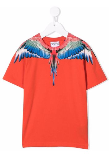 Marcelo Burlon County Of Milan Kids MULTICOLOR WINGS T-SHIRT S/S RED MULTICO - Rot