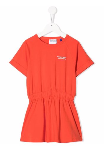 Marcelo Burlon County Of Milan Kids Tempera Cross logo-print T-shirt dress - Rot