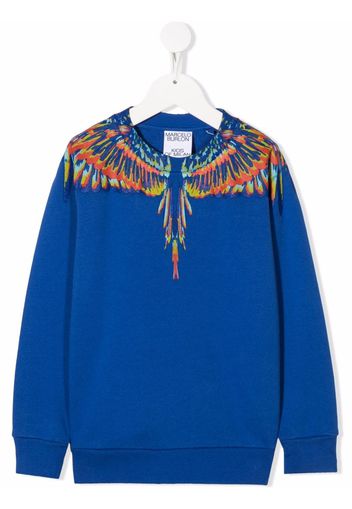 Marcelo Burlon County Of Milan Kids Tempera Wings print sweatshirt - Blau