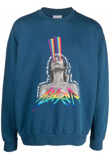 Marcelo Burlon County of Milan graphic print sweatshirt - Blau