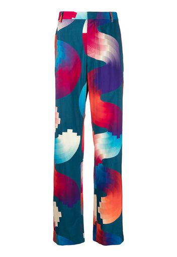 Marcelo Burlon County of Milan abstract-print wool trousers - Blau