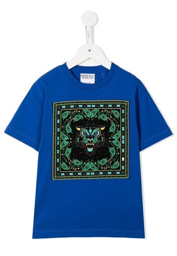 Marcelo Burlon County Of Milan Kids Bandana Tiger printed T-shirt - Blau