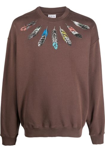 Marcelo Burlon County of Milan feather-print sweatshirt - Braun