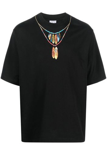 Marcelo Burlon County of Milan Feathers Necklace cotton T-shirt - Schwarz