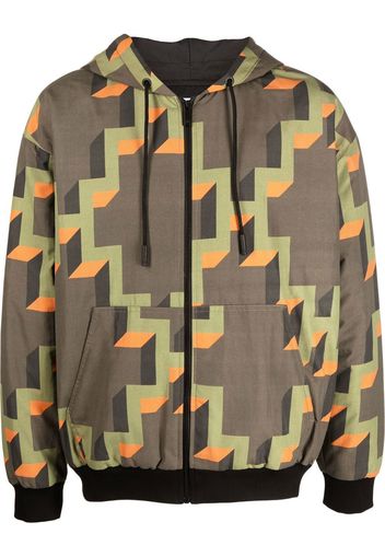 Marcelo Burlon County of Milan geometric-print hooded jacket - Grün