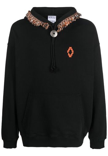 Marcelo Burlon County of Milan fringed-trim pullover hoodie - Schwarz