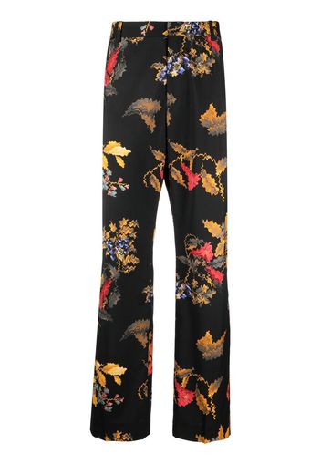 Marcelo Burlon County of Milan floral-print virgin wool trousers - Schwarz