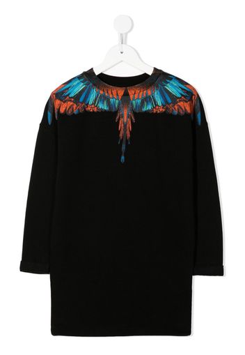 Marcelo Burlon County Of Milan Kids Travel Wings sweatshirt dress - Schwarz