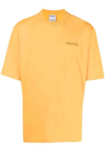 Marcelo Burlon County of Milan TEMPERA CROSS OVER T-SHIRT OCHER YELLOW - Gelb