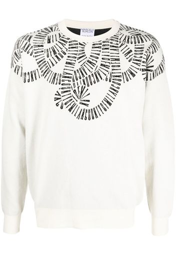 Marcelo Burlon County of Milan Snake Wings-intarsia crew neck jumper - Nude