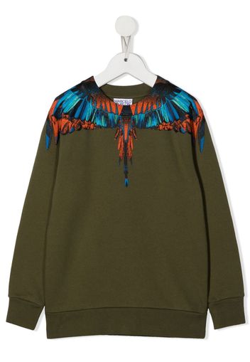 Marcelo Burlon County Of Milan Kids Wings-print sweatshirt - Grün