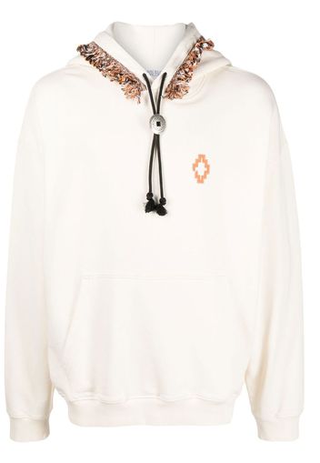 Marcelo Burlon County of Milan Fringes Comfort logo-print hoodie - Nude