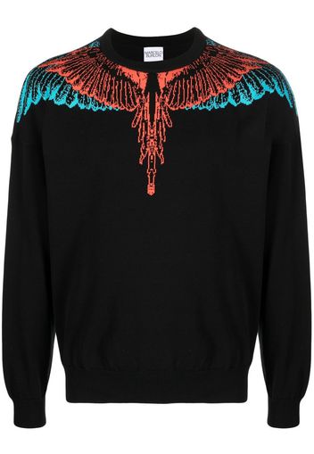 Marcelo Burlon County of Milan ICON WINGS KNIT BOXY CREW - Schwarz