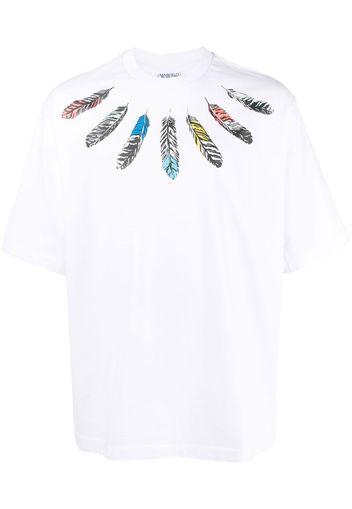 Marcelo Burlon County of Milan Collar Feathers Over printed T-shirt - Weiß