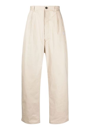 Marcelo Burlon County of Milan logo-embroidery tailored trousers - Nude