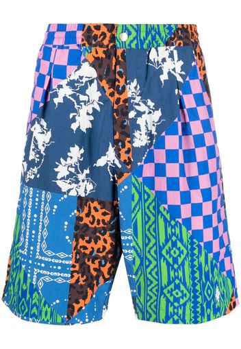 Marcelo Burlon County of Milan multi-panel knee-length shorts - Blau