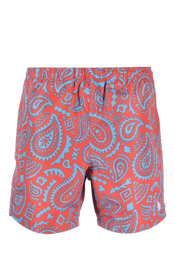 Marcelo Burlon County of Milan paisley-print swim shorts - Rot