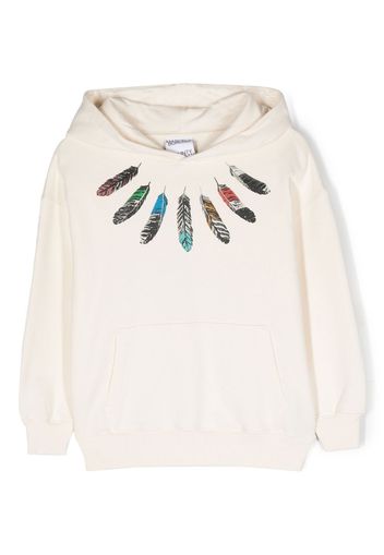 Marcelo Burlon County Of Milan Kids COLLAR FEATHERS OVER HOODIE - Nude