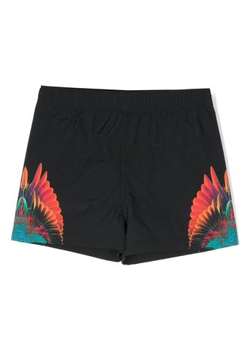 Marcelo Burlon County Of Milan Kids Sunset Wings print swim shorts - Schwarz