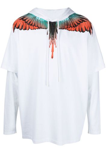 Marcelo Burlon County of Milan bird-print layered hoodie - Weiß