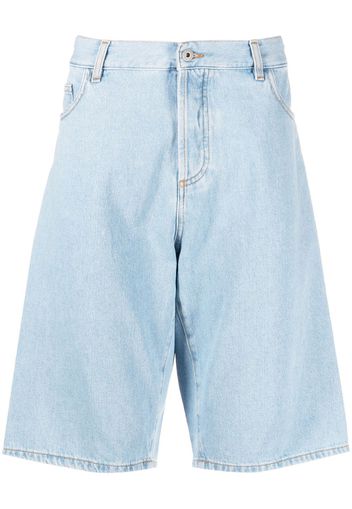 Marcelo Burlon County of Milan embroidered knee-length denim shorts - Blau