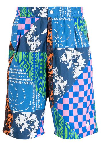 Marcelo Burlon County of Milan multi-panel knee-length shorts - Blau