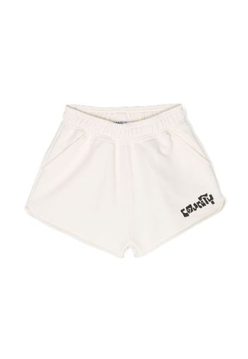 Marcelo Burlon County Of Milan Kids logo-print cotton shorts - Nude