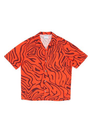 Marcelo Burlon County Of Milan Kids Kurzärmeliges AOP Hemd - Orange