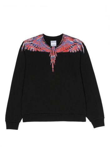 Marcelo Burlon County Of Milan Kids Lunar Wings cotton sweatshirt - Schwarz