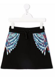 Marcelo Burlon County Of Milan Kids Gerader Minirock mit Flügel-Print - 1049 BLACK BLUE