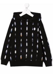 Marcelo Burlon County Of Milan Kids Hoodie mit Feder-Print - Schwarz