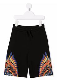 Marcelo Burlon County Of Milan Kids TEMPERA WINGS SWEATSHORT BLACK MULTICOLO - Schwarz