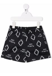 Marcelo Burlon County Of Milan Kids BASIC LOGO AOP SHORT SWIMSUIT BLACK WHIT - Schwarz