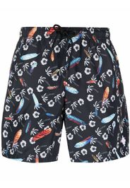 Marcelo Burlon County of Milan Badeshorts mit Blumen-Print - Schwarz