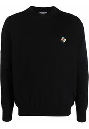 Marcelo Burlon County of Milan COLOUR CROSS KNIT BASIC CREW BLACK MULTI - Schwarz