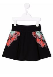 Marcelo Burlon County Of Milan Kids Wings-print flared skirt - Schwarz