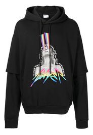 Marcelo Burlon County of Milan graphic-print layered hoodie - Schwarz