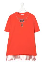 Marcelo Burlon County Of Milan Kids feather-necklace print T-shirt - Rot