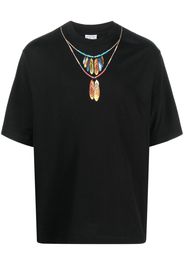 Marcelo Burlon County of Milan Feathers Necklace cotton T-shirt - Schwarz