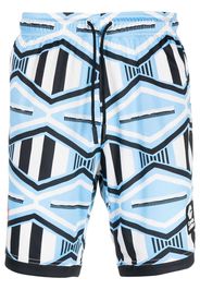 Marcelo Burlon County of Milan patterned drawstring track shorts - Blau