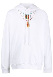 Marcelo Burlon County of Milan Feathers Necklace cotton hoodie - Weiß