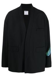 Marcelo Burlon County of Milan feather-print kimono-inspired blazer - Schwarz